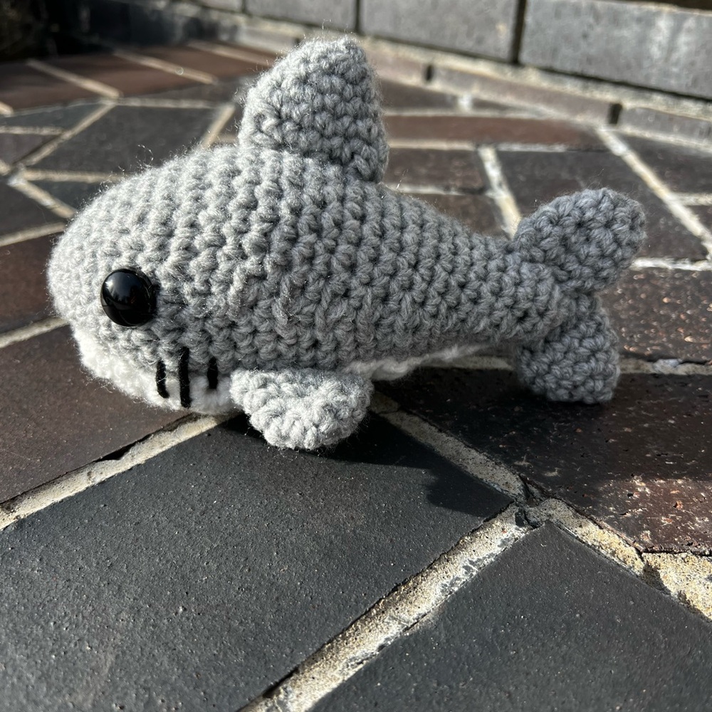 Hand Crocheted Bruce the Great White Shark Stuffed Animal Plushie!